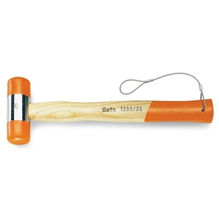 Beta 1390HS 13 oz Soft Face Hammer, Wooden Handle, H-SAFE Tethered System, Face Diameter 35mm, OAL 310mm 013904045